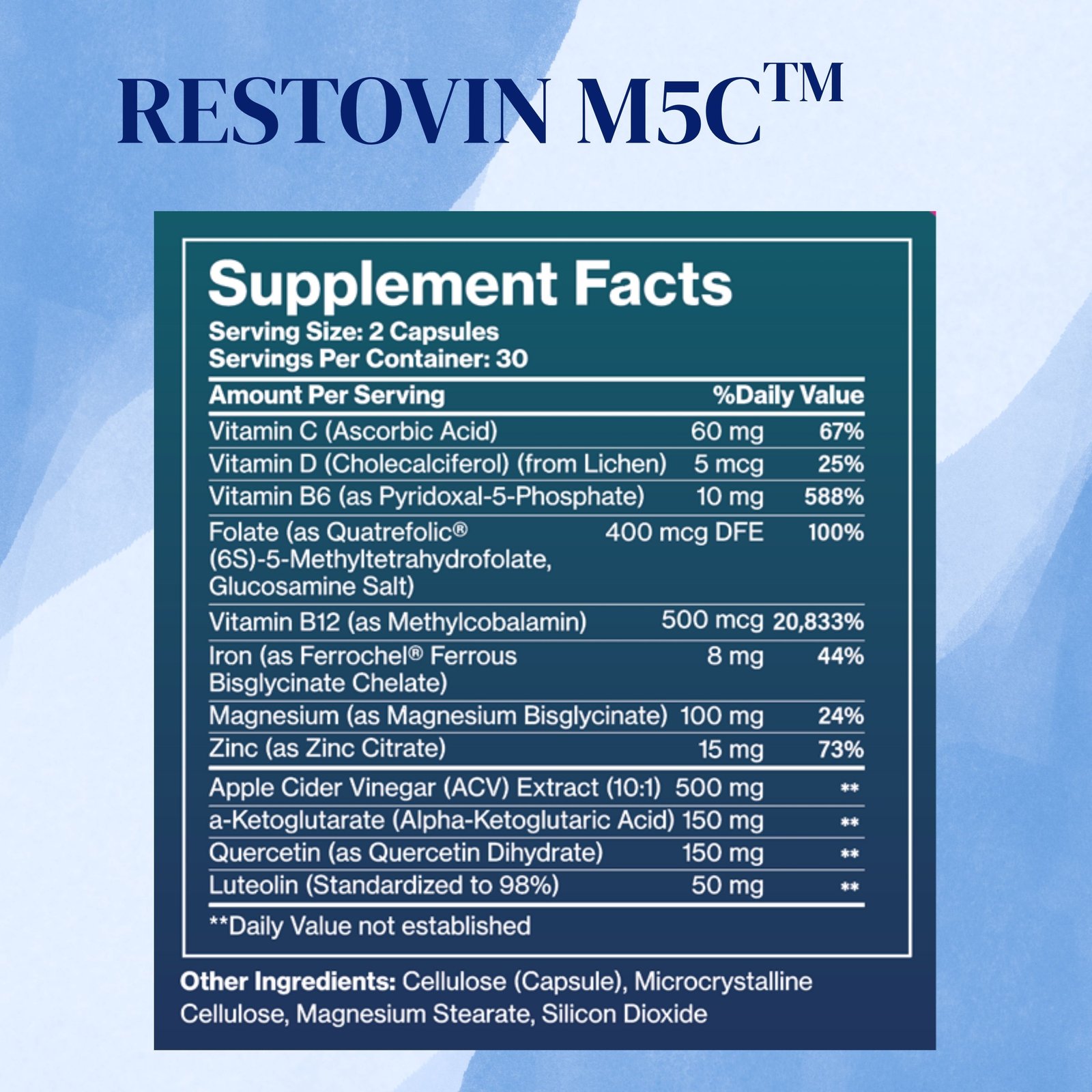 Restovin M5C supplement facts
